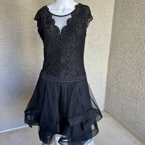 Xtraordinary Black Lace & Tulle Party Dress (2-Piece Look)